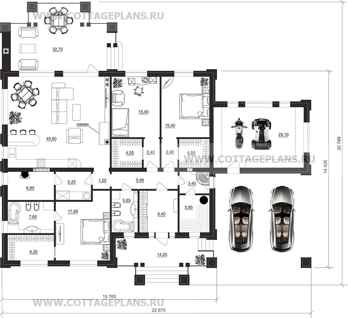 Поэтажные планы проект дома 27-64 общ. площадь 197,95м2