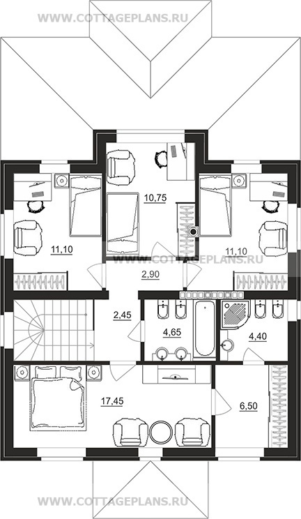 Поэтажные планы проект дома 71-56 общ. площадь 210,70 м2