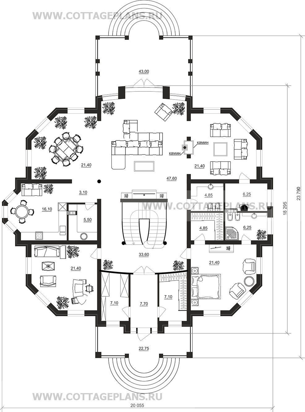 Поэтажные планы проект дома 74-85 общ. площадь 561,20 м2