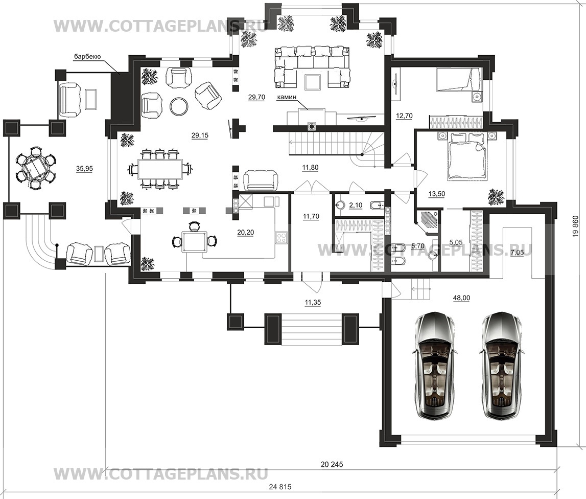 Поэтажные планы проект дома 103-27 общ. площадь 500,30 м2