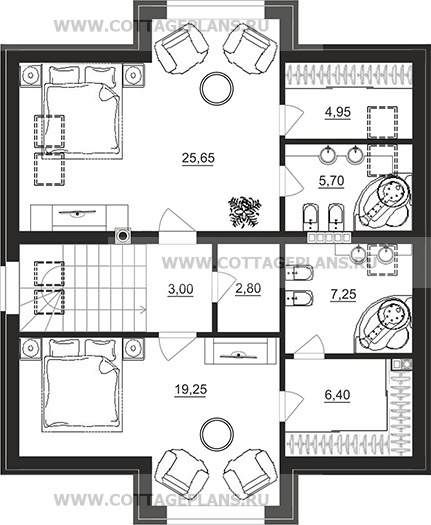 Поэтажные планы проект дома 74-89 общ. площадь 214,85 м2