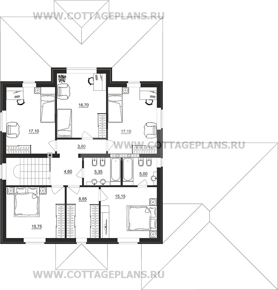 Поэтажные планы проект дома 71-77 общ. площадь 380,35м2