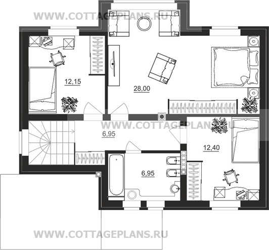 Поэтажные планы проект дома 20-34 общ. площадь 134,35 м2