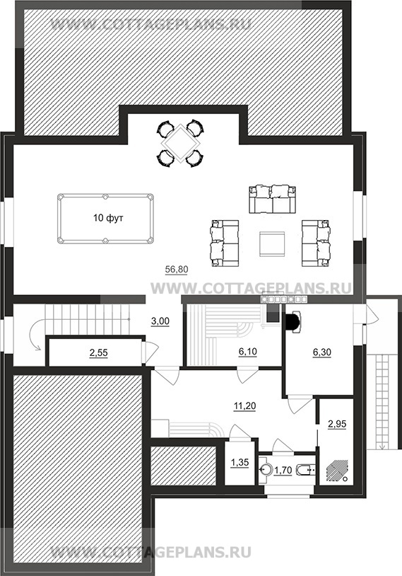 Поэтажные планы проект дома 201-02 общ. площадь 297,00 м2