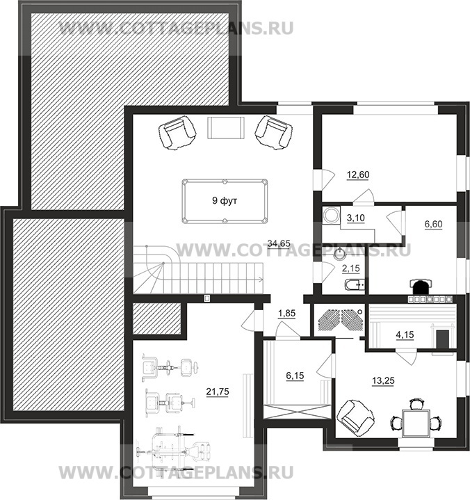 Поэтажные планы проект дома 96-76 общ. площадь 314,45 м2