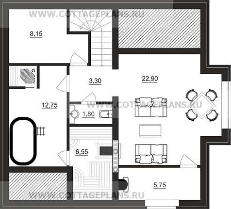 Поэтажные планы проект дома 96-52 общ. площадь 178,40 м2