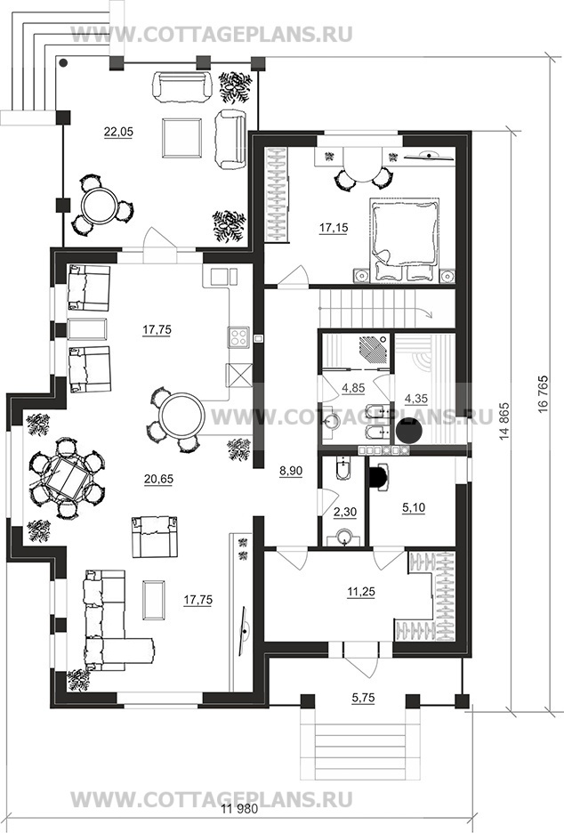 Поэтажные планы проект дома 77-60 общ. площадь 202,85 м2