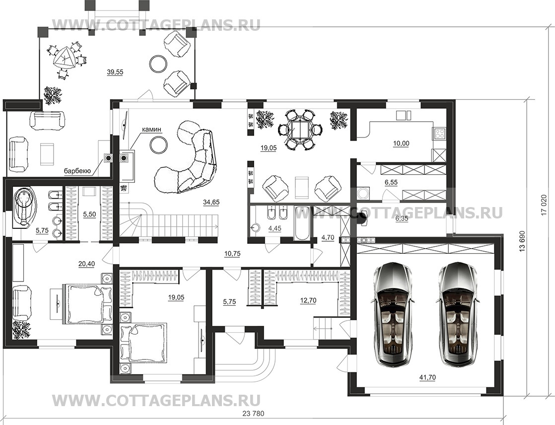 Поэтажные планы проект дома 75-17 общ. площадь 284,15 м2