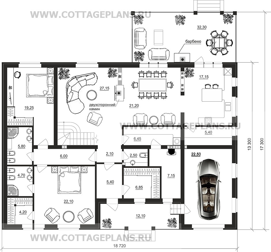Поэтажные планы проект дома 92-31 общ. площадь 287,35 м2