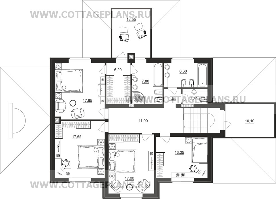 Поэтажные планы проект дома 92-13 общ. площадь 246,40 м2