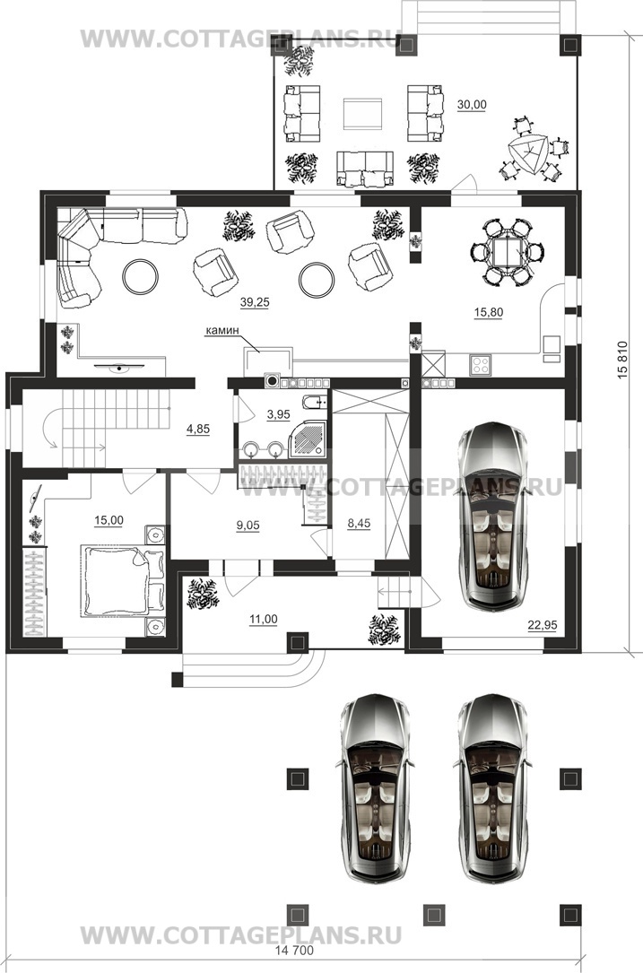 Поэтажные планы проект дома 17-24 общ. площадь 372,85 м2