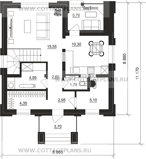 Поэтажные планы проект дома 108-06 общ. площадь 86,70м2