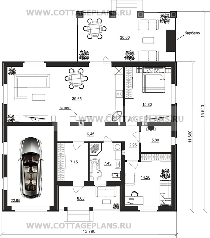 Поэтажные планы проект дома 902-58 общ. площадь 122,40 м2