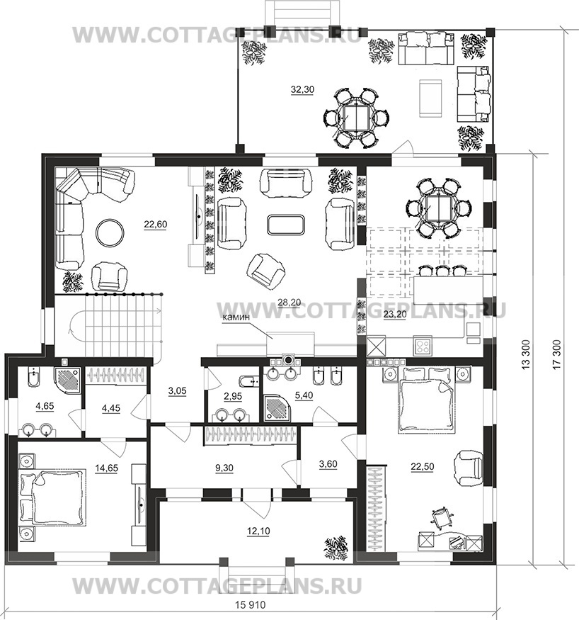 Поэтажные планы проект дома 22-69 общ. площадь 420,45 м2