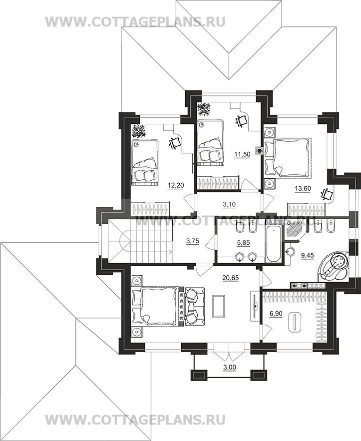 Поэтажные планы проект дома 101-90 общ. площадь 287,10 м2