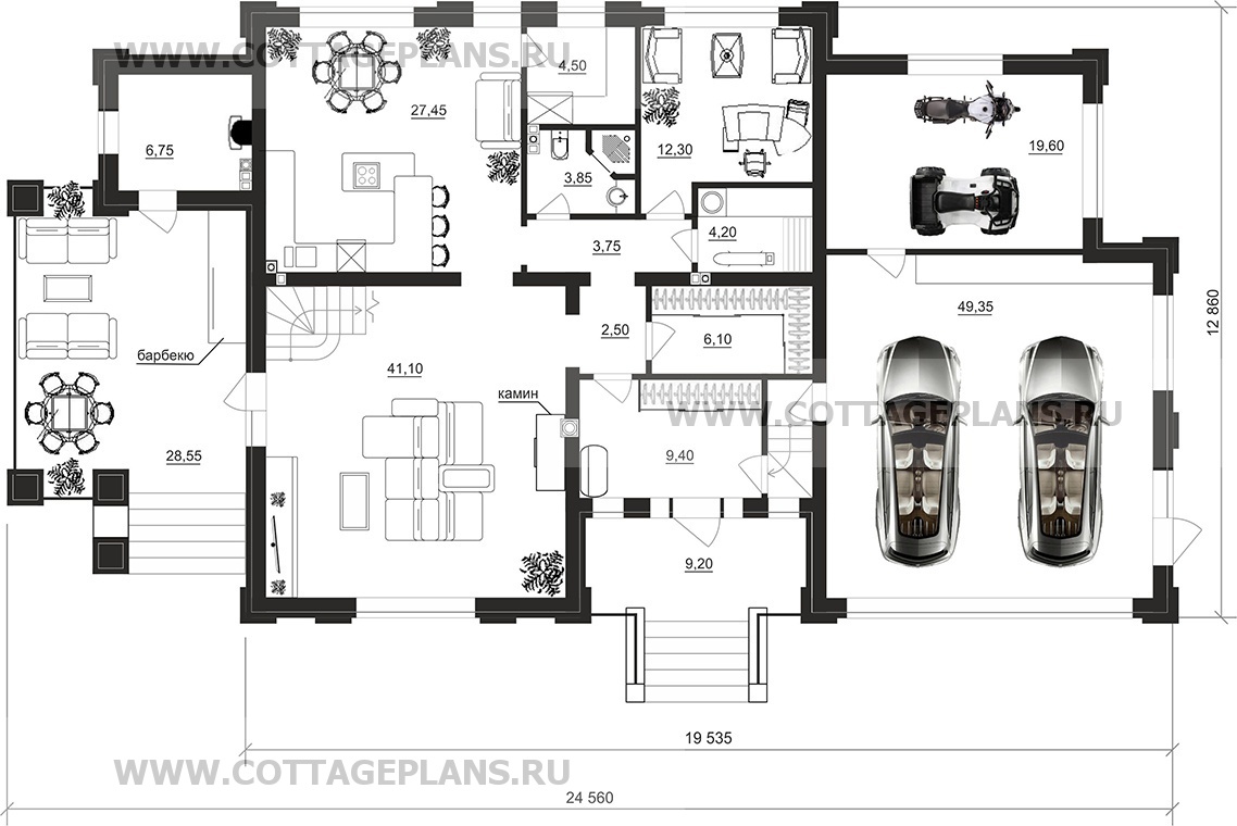 Поэтажные планы проект дома 204-42 общ. площадь 306,10 м2