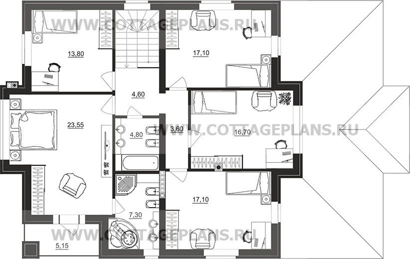 Поэтажные планы проект дома 201-43 общ. площадь 332,70 м2