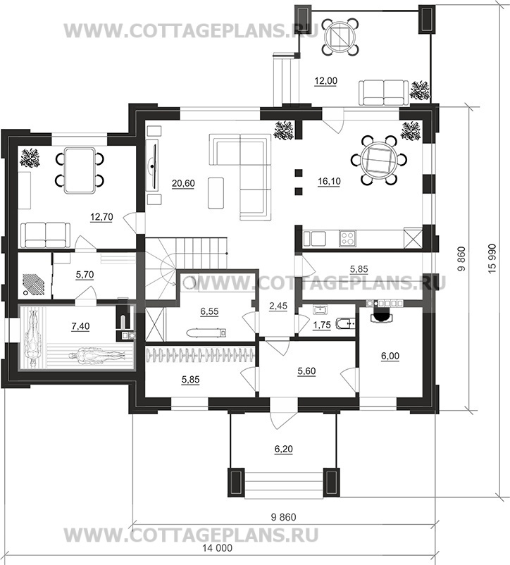 Поэтажные планы проект дома 206-81 общ. площадь 149,30м2