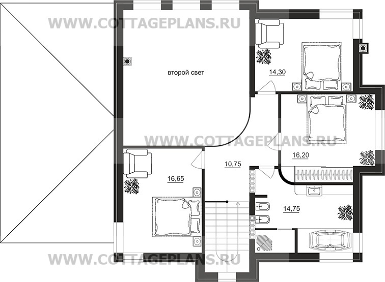 Поэтажные планы проект дома 205-59 общ. площадь 275,35 м2