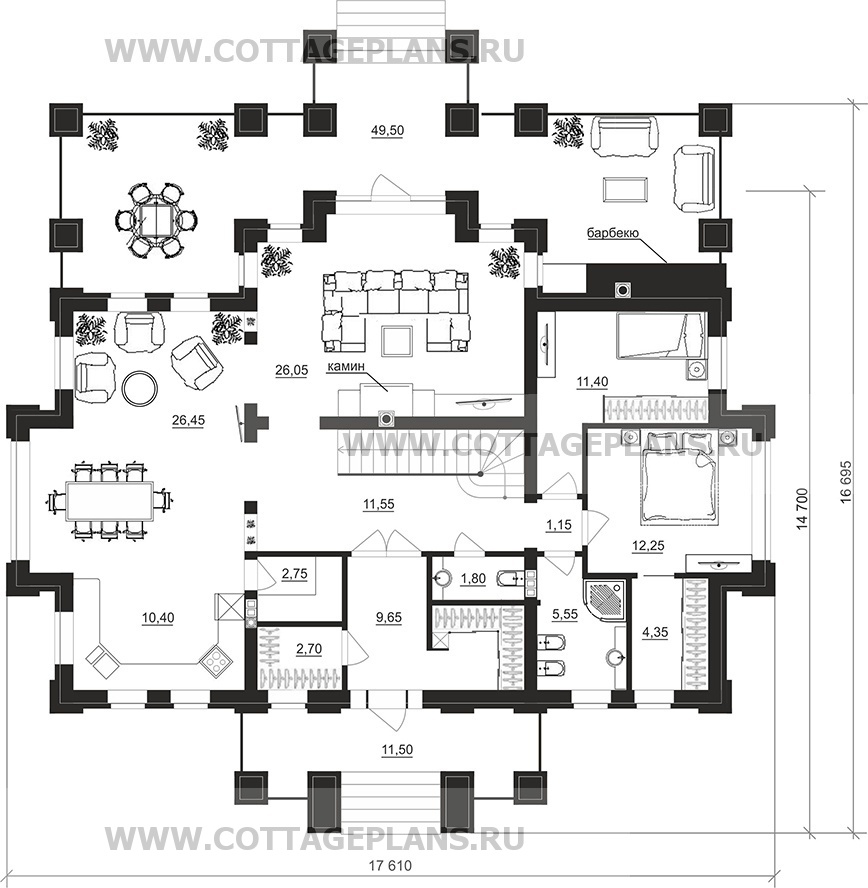 Поэтажные планы проект дома 201-10 общ. площадь 381,40 м2