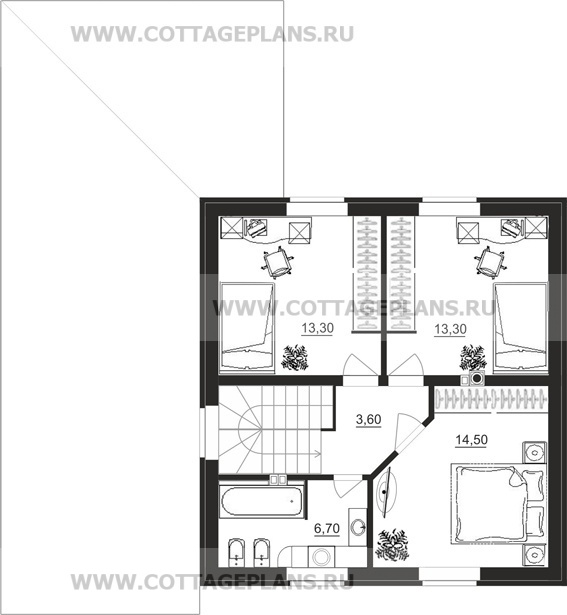 Поэтажные планы проект дома 14-05 общ. площадь 104,05 м2