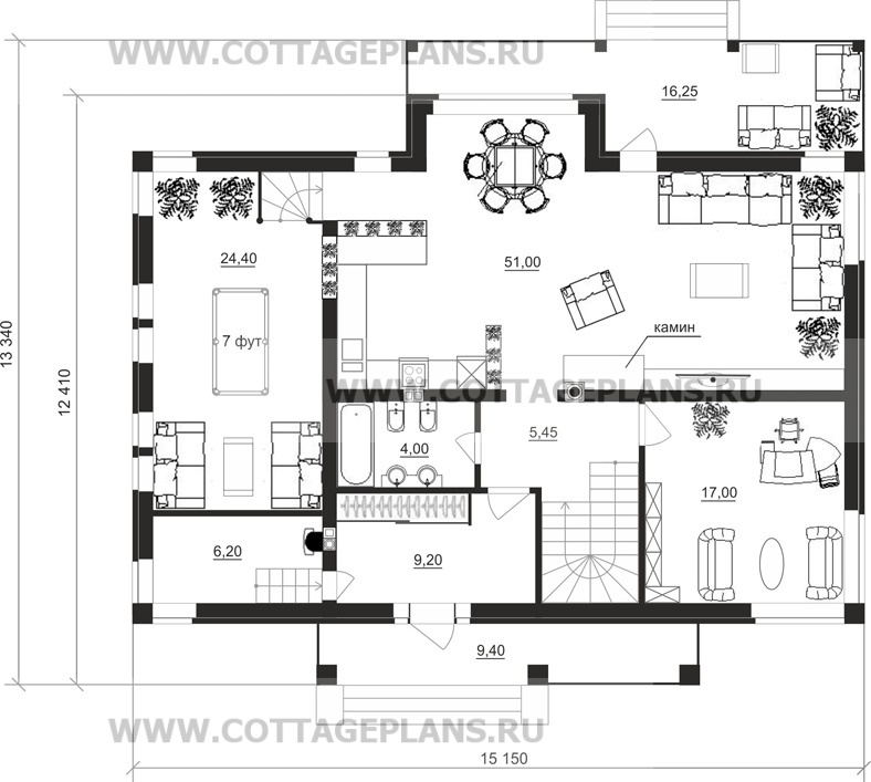 Поэтажные планы проект дома 21-30 общ. площадь 240,25 м2