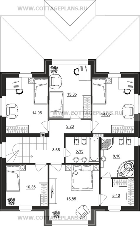 Поэтажные планы проект дома 74-87 общ. площадь 281,05 м2
