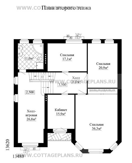 Поэтажные планы проект дома 48-24 общ. площадь 429 м2