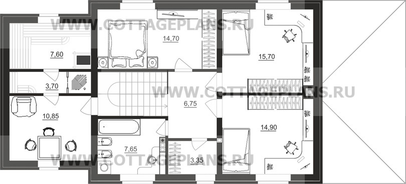 Поэтажные планы проект дома 92-40 общ. площадь 191,60 м2