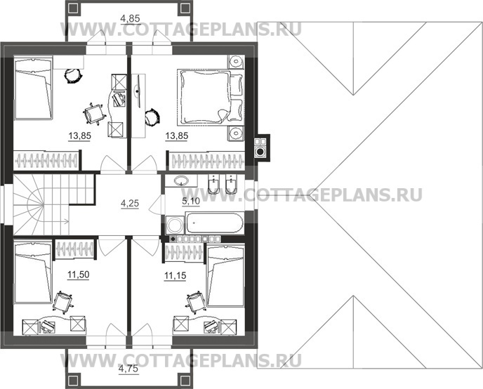 Поэтажные планы проект дома 21-78 общ. площадь 224,60 м2
