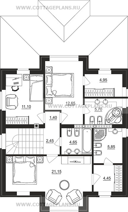 Поэтажные планы проект дома 71-39 общ. площадь 220,20 м2