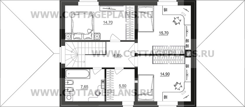Поэтажные планы проект дома 74-46 общ. площадь 170,70 м2