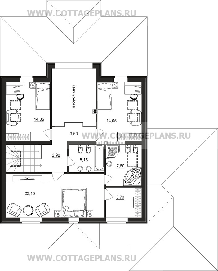 Поэтажные планы проект дома 201-04 общ. площадь 284,60 м2