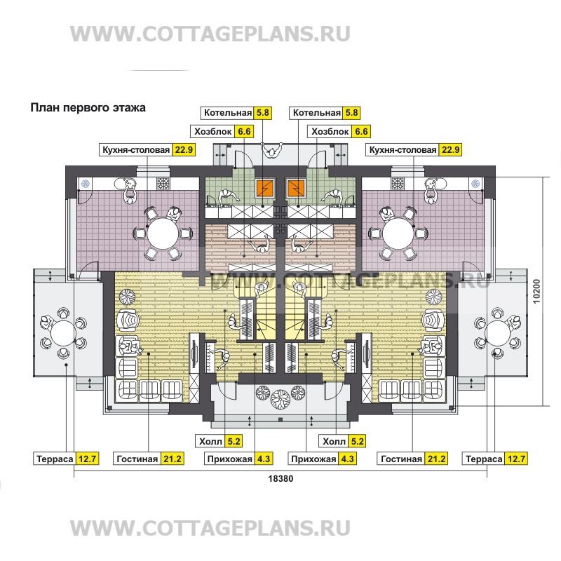 Поэтажные планы проект дома 60-87 общ. площадь 271,24 м2