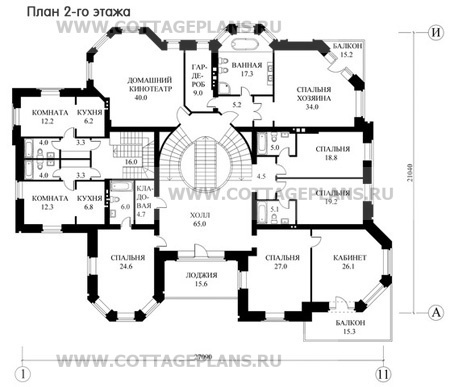 Поэтажные планы проект дома 47-46 общ. площадь 886,3 м2