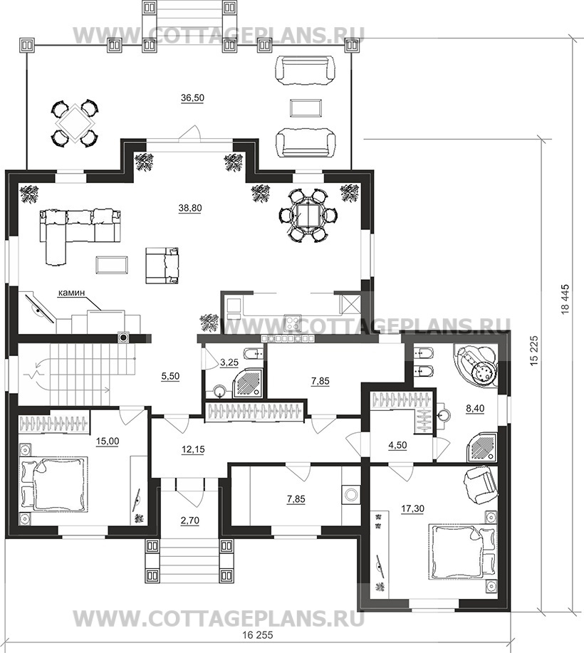 Поэтажные планы проект дома 98-05 общ. площадь 372,05м2