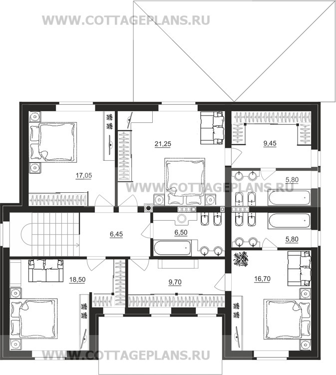 Поэтажные планы проект дома 13-12 общ. площадь 237,15 м2
