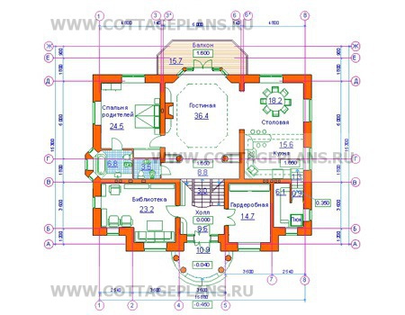 Поэтажные планы проект дома 34-09 общ. площадь 505,2м2