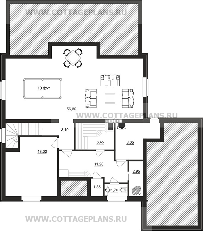 Поэтажные планы проект дома 78-96 общ. площадь 355,80 м2