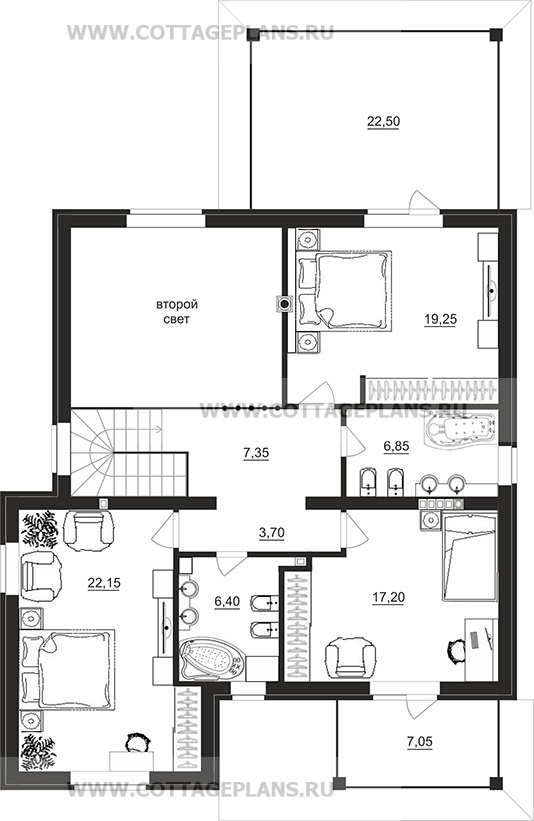 Поэтажные планы проект дома 77-34 общ. площадь 184,20 м2