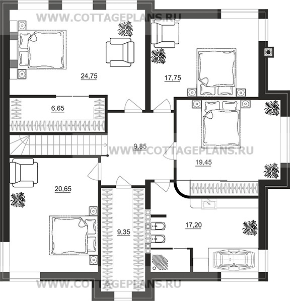 Поэтажные планы проект дома 204-57 общ. площадь 231,00 м2