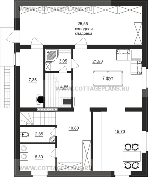 Поэтажные планы проект дома 14-71 общ. площадь 242,70 м2