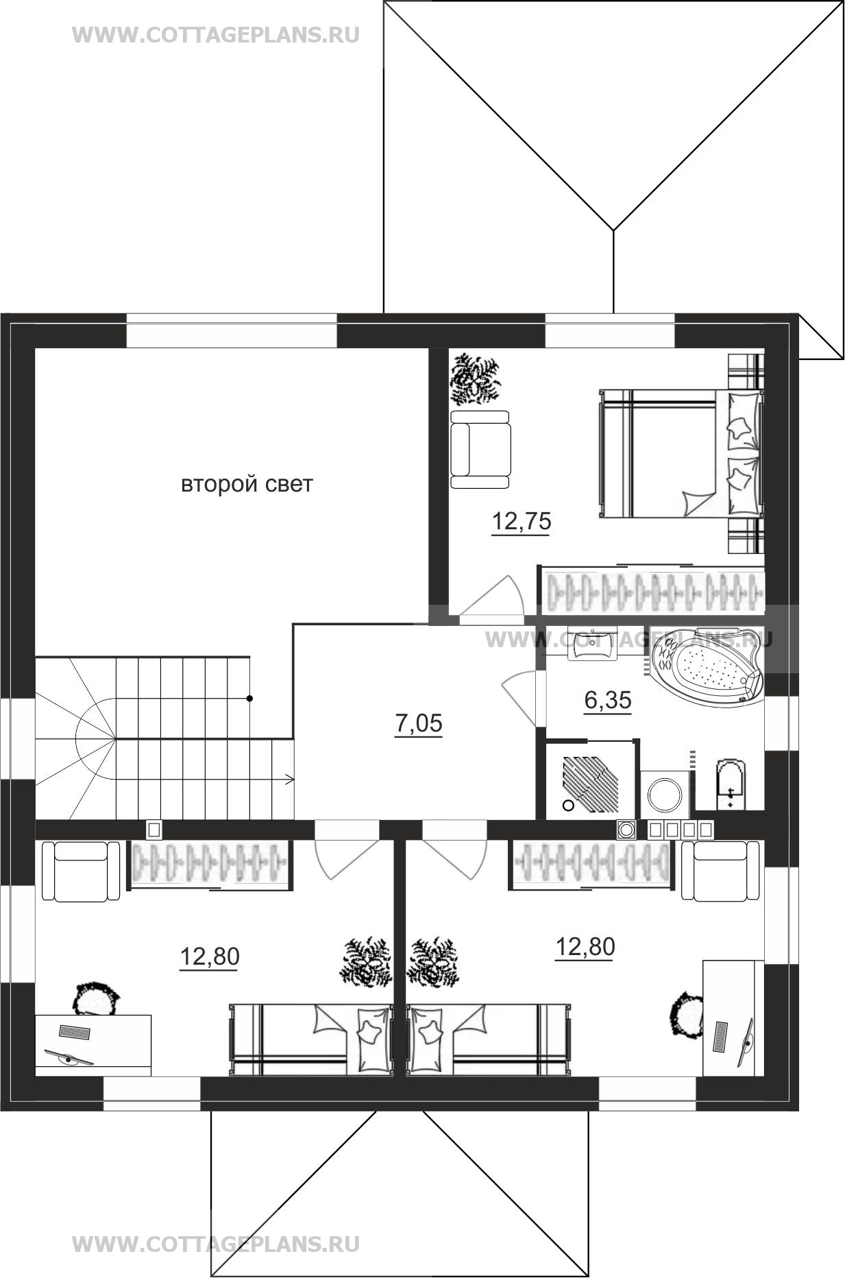 Поэтажные планы проект дома 108-13 общ. площадь 122,55 м2