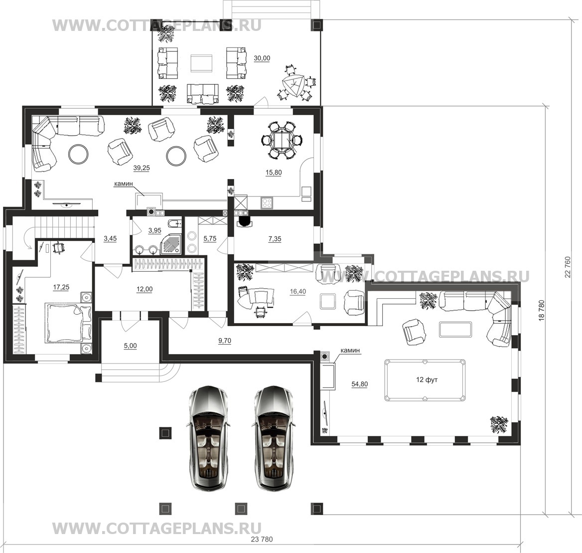 Поэтажные планы проект дома 23-75 общ. площадь 303,40 м2
