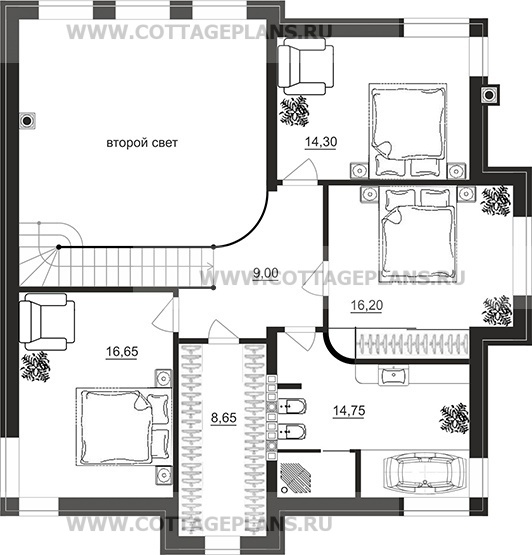 Поэтажные планы проект дома 204-53 общ. площадь 167,95 м2