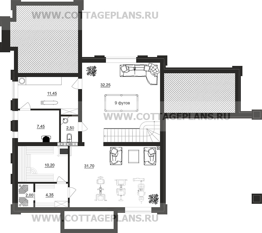 Поэтажные планы проект дома 205-32 общ. площадь 325,70 м2