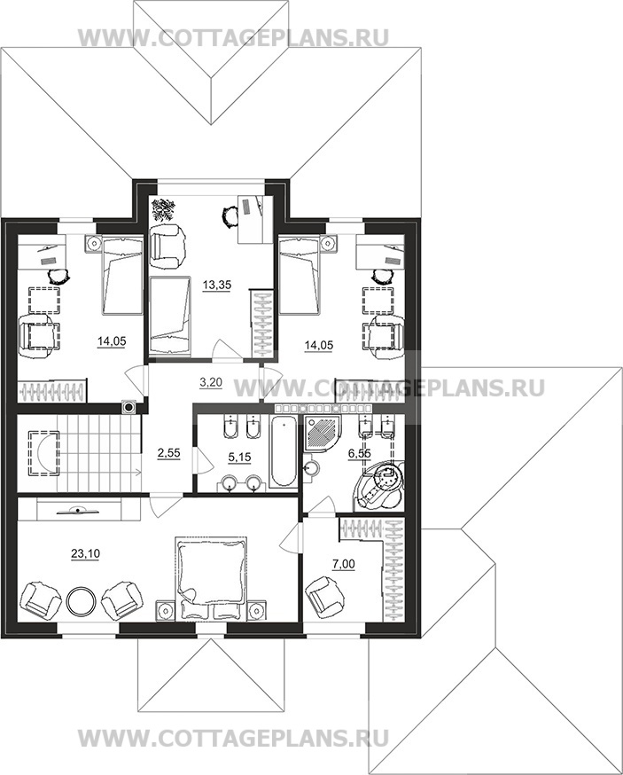 Поэтажные планы проект дома 98-95 общ. площадь 297,55 м2