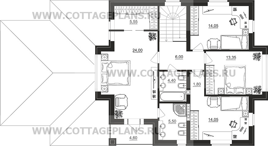 Поэтажные планы проект дома 76-07 общ. площадь 303,30 м2