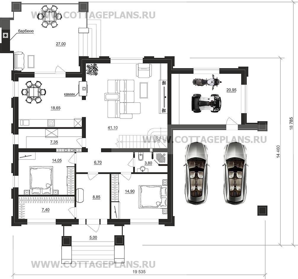 Поэтажные планы проект дома 203-97 общ. площадь 357,65 м2