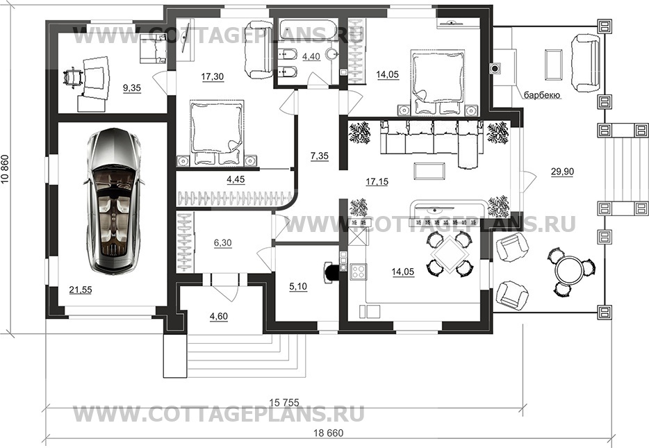 Поэтажные планы проект дома 07-38 общ. площадь 121,05 м2
